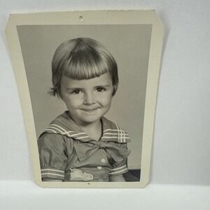 VTG 1959 Cute Blonde Girl Portrait Black & White